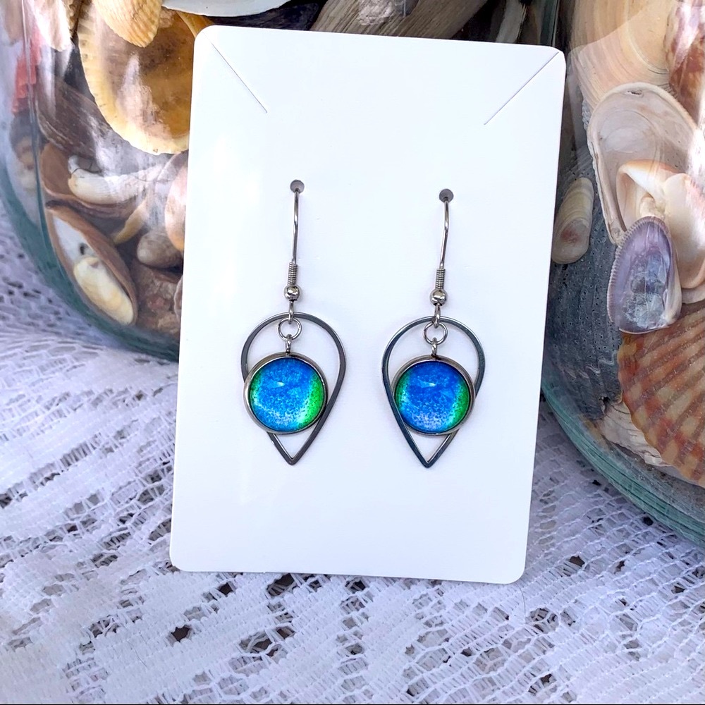 🌟HP🌟 Blue & Green Earrings, Handmade, NWT